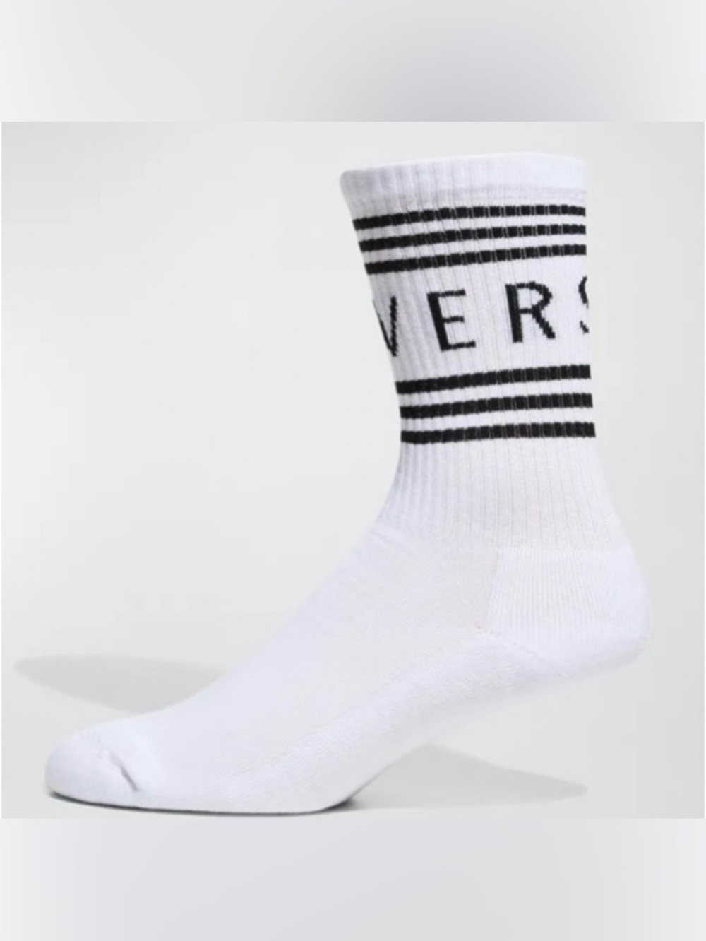 Versace White and Black Crew Socks